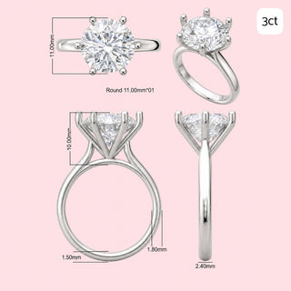 6-Claw Solitaire Ring