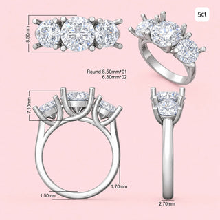 Three Stone Round Diamond Ring