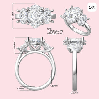 Three Stone Oval Ring