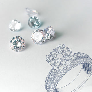 A Rankins custom diamond ring sketch with diamonds