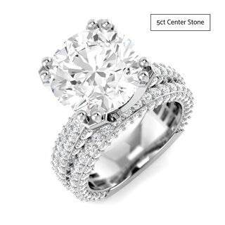 Round Brilliant Diamond Interlace Ring