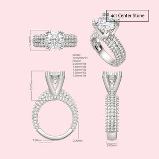 Round Brilliant Diamond Interlace Ring