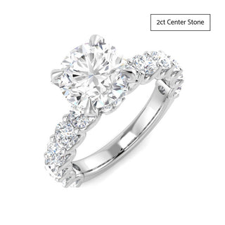 Round Brilliant Diamond Petal Ring