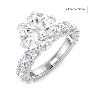 Round Brilliant Diamond Petal Ring