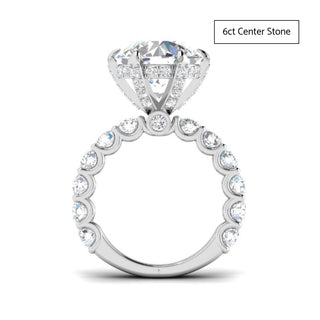 Round Brilliant Diamond Petal Ring