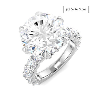 Round Brilliant Diamond Petal Ring