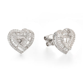 Baguette Open Heart Studs