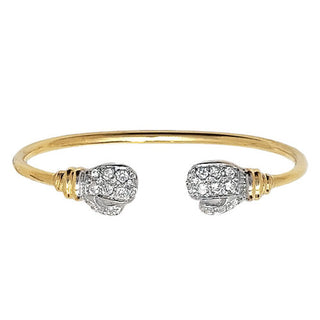 Boxing Glove Torque Bangle with CZ - Baby